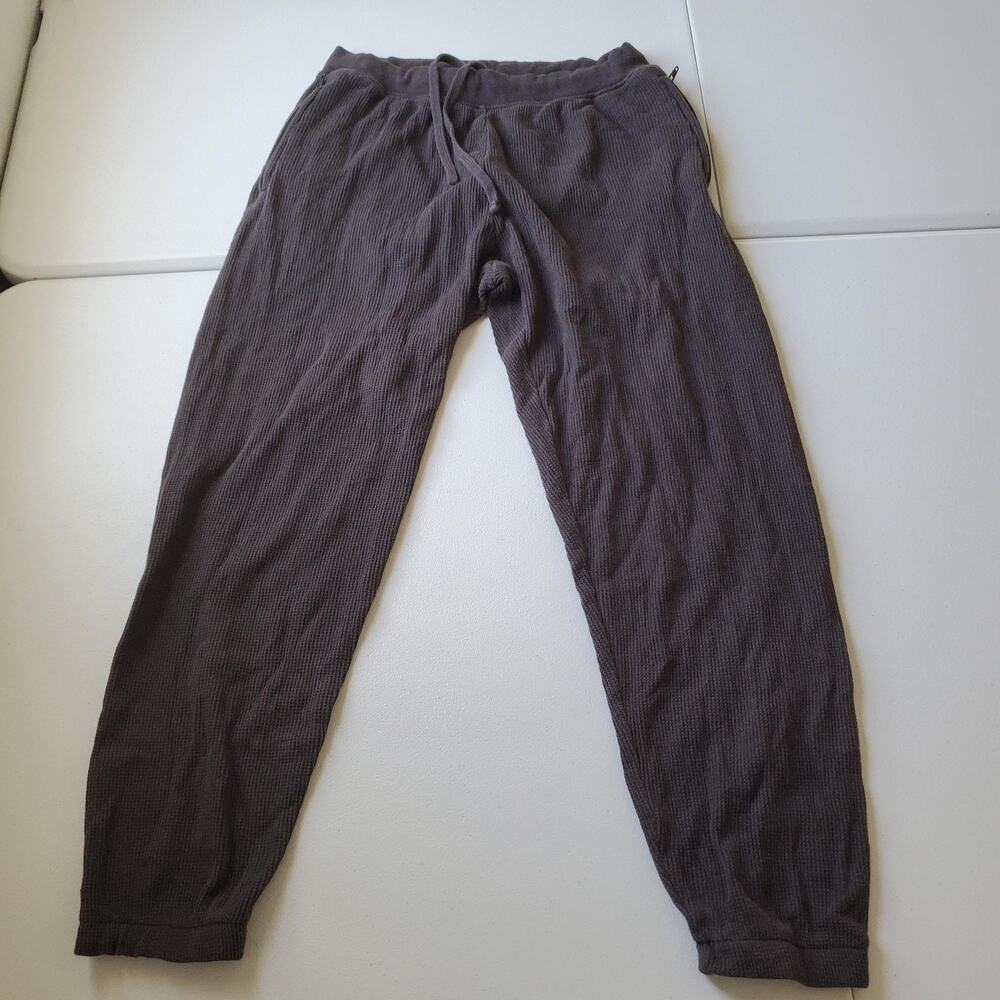 Skims Thermal Jogger Pants Womens XL Gray Waffle Knit Drawstring Pockets Lounge